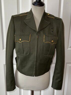 Vintage IKE Zip Crop Army Jacket Steampunk Military Funky